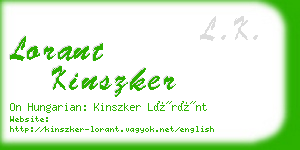 lorant kinszker business card